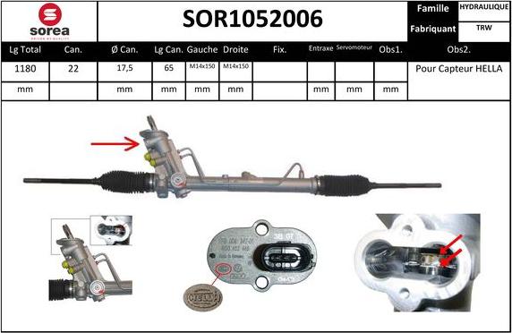 EAI SOR1052006 - Рулевой механизм, рейка autospares.lv