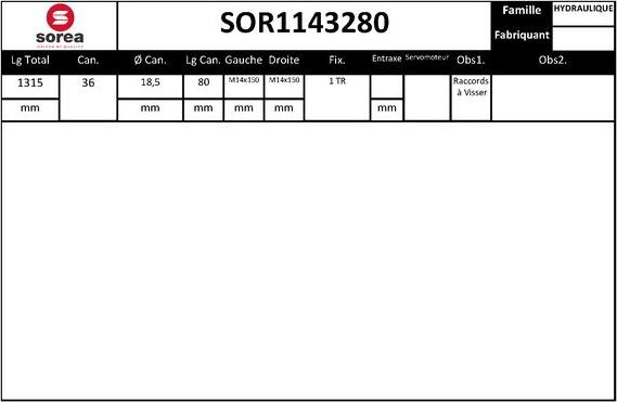 EAI SOR1143280 - Рулевой механизм, рейка autospares.lv