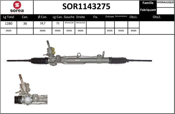 EAI SOR1143275 - Рулевой механизм, рейка autospares.lv