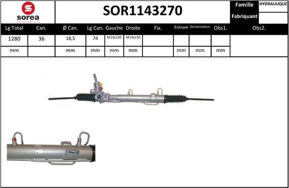 EAI SOR1143270 - Рулевой механизм, рейка autospares.lv