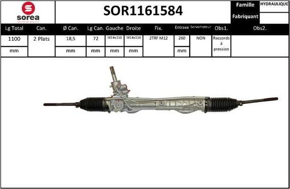 EAI SOR1161584 - Рулевой механизм, рейка autospares.lv