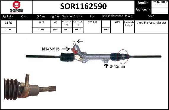 EAI SOR1162590 - Рулевой механизм, рейка autospares.lv