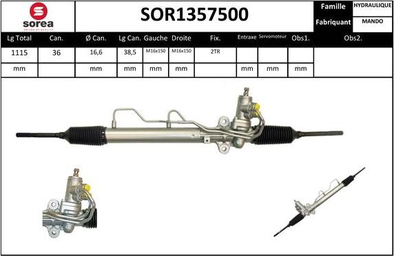 EAI SOR1357500 - Рулевой механизм, рейка autospares.lv