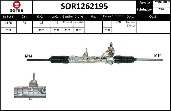 EAI SOR1262195 - Рулевой механизм, рейка autospares.lv