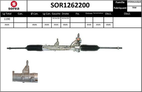 EAI SOR1262200 - Рулевой механизм, рейка autospares.lv