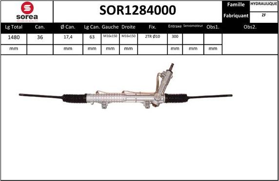 EAI SOR1284000 - Рулевой механизм, рейка autospares.lv