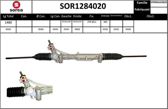 EAI SOR1284020 - Рулевой механизм, рейка autospares.lv