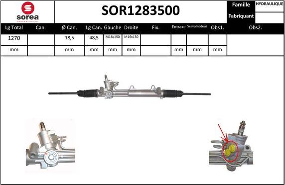 EAI SOR1283500 - Рулевой механизм, рейка autospares.lv