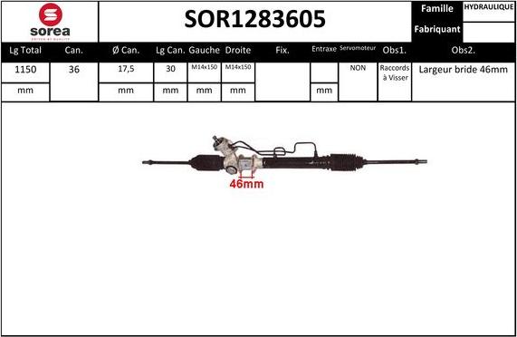 EAI SOR1283605 - Рулевой механизм, рейка autospares.lv