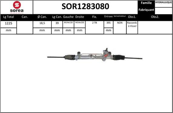 EAI SOR1283080 - Рулевой механизм, рейка autospares.lv