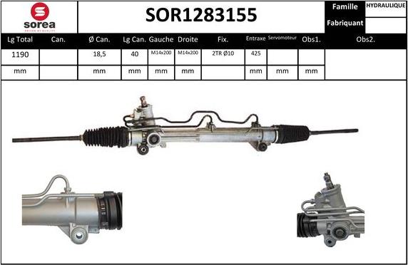 EAI SOR1283155 - Рулевой механизм, рейка autospares.lv