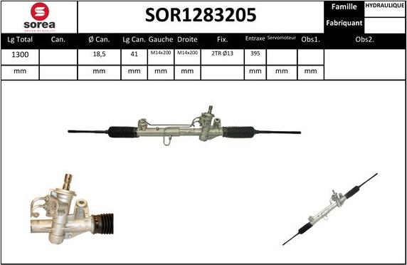 EAI SOR1283205 - Рулевой механизм, рейка autospares.lv