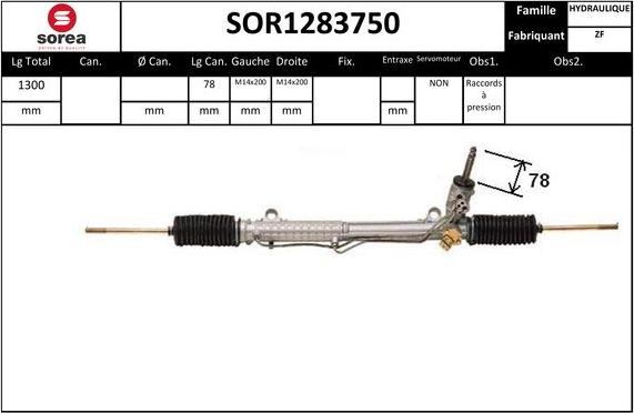 EAI SOR1283750 - Рулевой механизм, рейка autospares.lv