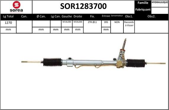 EAI SOR1283700 - Рулевой механизм, рейка autospares.lv