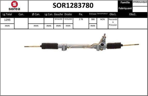 EAI SOR1283780 - Рулевой механизм, рейка autospares.lv