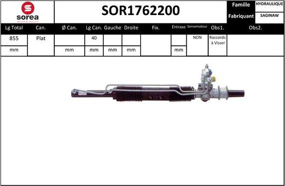 EAI SOR1762200 - Рулевой механизм, рейка autospares.lv