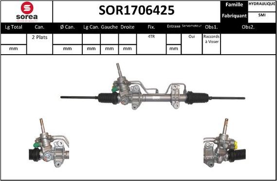 EAI SOR1706425 - Рулевой механизм, рейка autospares.lv