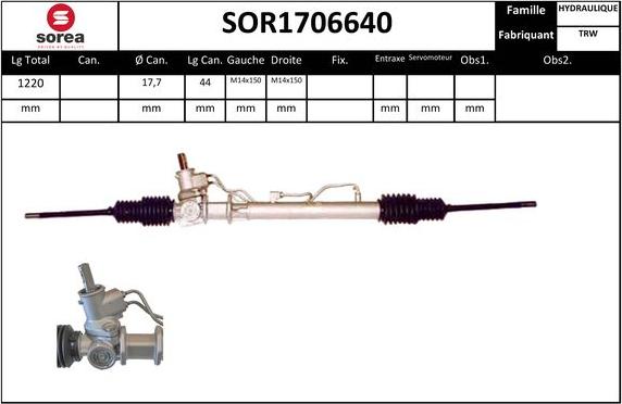 EAI SOR1706640 - Рулевой механизм, рейка autospares.lv