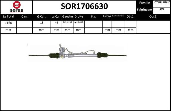 EAI SOR1706630 - Рулевой механизм, рейка autospares.lv