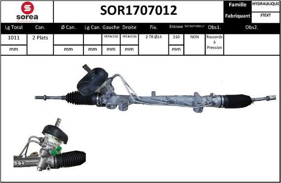 EAI SOR1707012 - Рулевой механизм, рейка autospares.lv