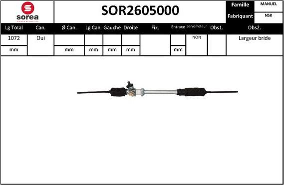 EAI SOR2605000 - Рулевой механизм, рейка autospares.lv