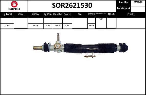 EAI SOR2621530 - Рулевой механизм, рейка autospares.lv