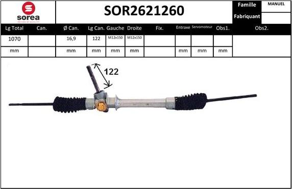 EAI SOR2621260 - Рулевой механизм, рейка autospares.lv