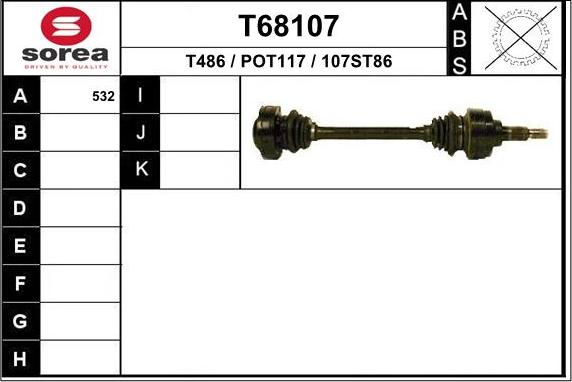 EAI T68107 - Приводной вал autospares.lv