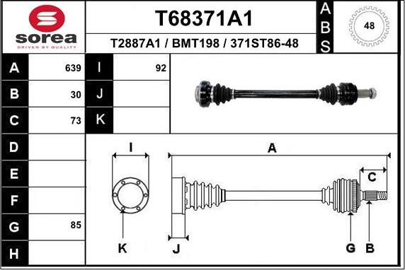 EAI T68371A1 - Приводной вал autospares.lv