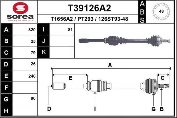 EAI T39126A2 - Приводной вал autospares.lv