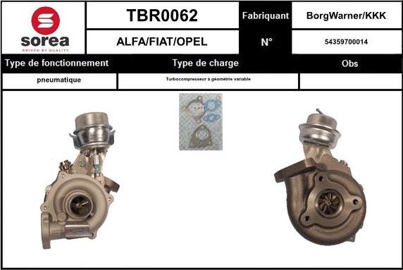 EAI TBR0062 - Турбина, компрессор autospares.lv