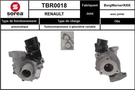 EAI TBR0018 - Турбина, компрессор autospares.lv