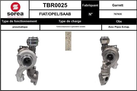 EAI TBR0025 - Турбина, компрессор autospares.lv