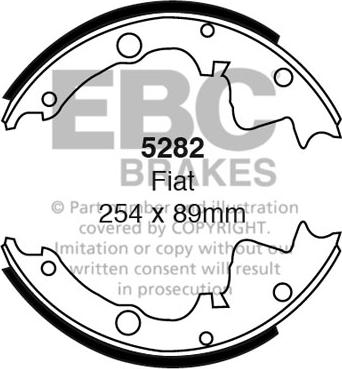 EBC Brakes 5282 - Комплект тормозных колодок, барабанные autospares.lv