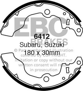 EBC Brakes 6412 - Комплект тормозных колодок, барабанные autospares.lv