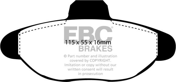 EBC Brakes DP944 - Тормозные колодки, дисковые, комплект autospares.lv