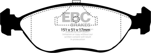 EBC Brakes DP989 - Тормозные колодки, дисковые, комплект autospares.lv