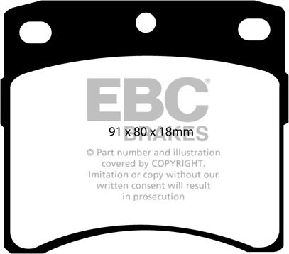 EBC Brakes DP939 - Тормозные колодки, дисковые, комплект autospares.lv