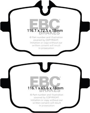 EBC Brakes DP92089 - Тормозные колодки, дисковые, комплект autospares.lv