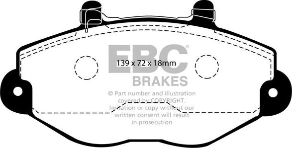 EBC Brakes DP920/2 - Тормозные колодки, дисковые, комплект autospares.lv