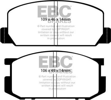 EBC Brakes DP402 - Тормозные колодки, дисковые, комплект autospares.lv