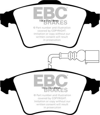 EBC Brakes DP41935R - Тормозные колодки, дисковые, комплект autospares.lv