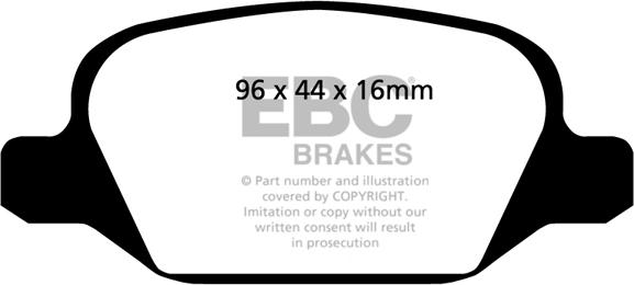 EBC Brakes DP41430R - Тормозные колодки, дисковые, комплект autospares.lv