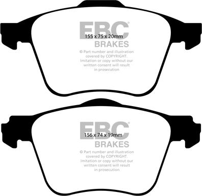 EBC Brakes DP41690R - Тормозные колодки, дисковые, комплект autospares.lv