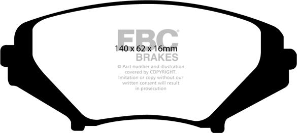 EBC Brakes DP41665R - Тормозные колодки, дисковые, комплект autospares.lv