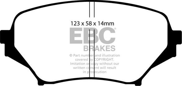 EBC Brakes DP41774R - Тормозные колодки, дисковые, комплект autospares.lv