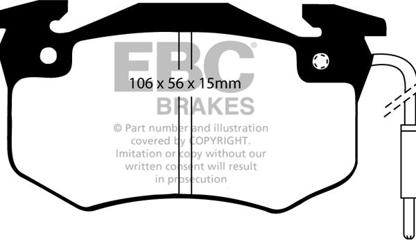 EBC Brakes DP489/2 - Тормозные колодки, дисковые, комплект autospares.lv