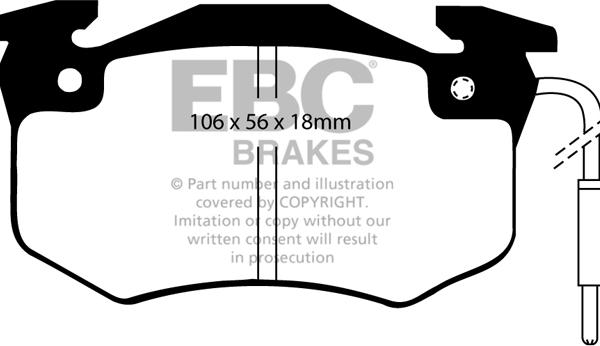 EBC Brakes DP489 - Тормозные колодки, дисковые, комплект autospares.lv