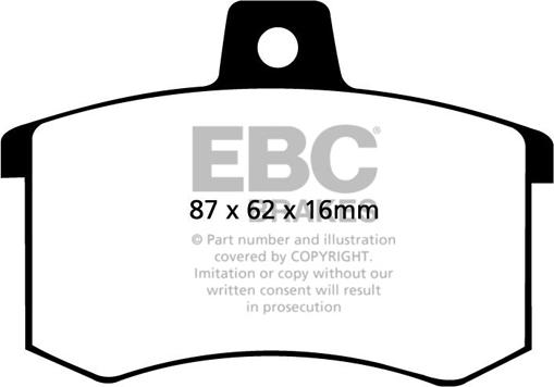 EBC Brakes DP4370R - Тормозные колодки, дисковые, комплект autospares.lv