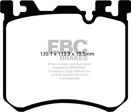 EBC Brakes DP42091R - Тормозные колодки, дисковые, комплект autospares.lv